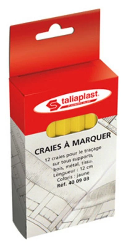 CRAIE JAUNE HEXAGONALE L.120MM 1 CRAIE JAUNE HEXAGONALE L.120MM