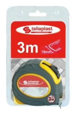 MESURES BI-MAT CLASSIQUES TRIPLE METRE CORPS JAUNE BI-MATIERE 19mm (BLISTER)