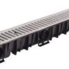 Caniveau Polyethylene Haute Densite + Grille Passerelle Acier DRAINYL ECO - Long. 1m X Larg. 130mm X Haut. 100mm - Classe A15