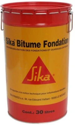 Solution Petroliere Noire SIKA BITUME Fondation Fut De 30L
