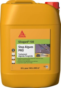 Anti-mousses Hautes Performances / Traitement Preventif Et Curatif Sikagard 130 Stop Algues Pro - Bidon De 20L
