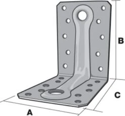 EQUERRE RENFORCEE 90/90/65/2