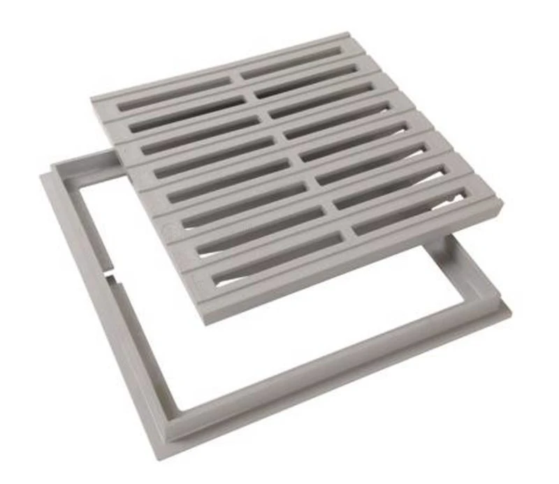 GRILLE DE SOL AVEC CADRE 300 X 300 GRIS CLAIR - GRC30 1 GRILLE DE SOL AVEC CADRE 300 X 300 GRIS CLAIR - GRC30