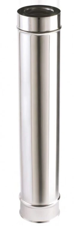 Tuyau Inox Non Isole Inox/inox Pour Appareil Granules De Bois (pellets) APOLLO Diam. 80/125 Mm - Long. 1m