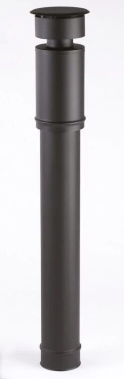 TERMINAL VERTICAL 1000 MM NOIR APOLLO PELLETS INOX/GALVA Ø80/125