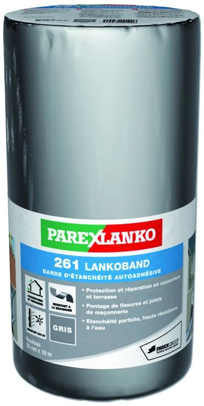 BANDE D ETANCHEITE 261 LANKOBAND GRIS 20CMX10M 1 BANDE D ETANCHEITE 261 LANKOBAND GRIS 20CMX10M