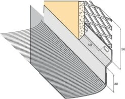 Solin Zinc Arret Enduit + Plomb Plisse Larg. 200mm 5/10eme Naturel Lg. 200cm