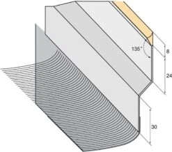 Solin Zinc Joint Mastic + Plomb Plisse Larg. 200mm 5/10eme Naturel Lg. 200cm