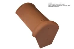 Faitiere D'about Demi Ronde Debut De Pose Belmont/fontenelle/maizieres/postel 20/signy Terre Cuite Rouge Vieilli - Long. 43,4 Cm X Larg. 30 Cm