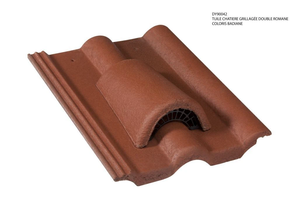 Tuile Chatiere Double Romane Beton Badiane - Long. 42 Cm X Larg. 33 Cm 1 Tuile Chatiere Double Romane Beton Badiane - Long. 42 Cm X Larg. 33 Cm