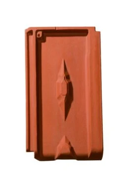 Tuile Losangee Terre Cuite Rouge - Long. 43,5 Cm X Larg. 25,5 Cm