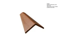 Aretier D'about Angulaire Vieille France Beton Rouge Vieilli - Long. 25 Cm X Larg. 17,5 Cm