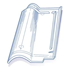 Tuile De Verre Romane N°7 - Long. 42,5 Cm X Larg. 27 Cm