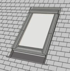 Raccord Sur Toiture EDP SK06 0000 Pour Petites Tuiles Plates ˗ Pose Traditionnelle ˗ Larg. 114cm X Haut. 118cm Gris