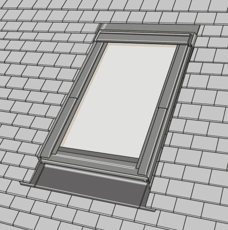 Raccord Sur Toiture EDP SK06 0000 Pour Petites Tuiles Plates ˗ Pose Traditionnelle ˗ Larg. 114cm X Haut. 118cm Gris 1 Raccord Sur Toiture EDP SK06 0000 Pour Petites Tuiles Plates ˗ Pose Traditionnelle ˗ Larg. 114cm X Haut. 118cm Gris