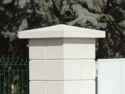 Chapeau De Pilier Pointe De Diamant 50 X 50 Blanc Casse