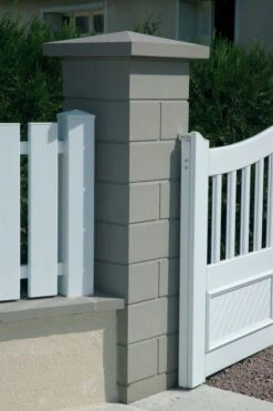 Chapeau De Pilier Pointe De Diamant 50 X 50 Gris