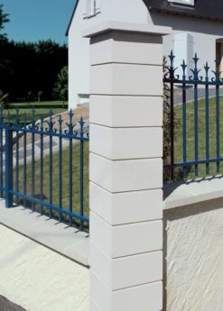 Chapeau De Pilier Plat 40 X 40 Blanc Casse