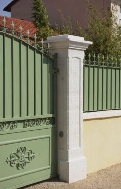 1 Pilier Complet Chambord Gauche 45 X 45 X 216 Blanc Tradition