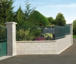 Element De Muret Lisse 40 X 18 X 16,7 Blanc Casse