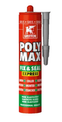 Colle De Montage Et Mastic D Etancheite POLY MAX FIX & SEAL EXPRESS Gris - Cartouche De 425g