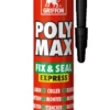 Colle De Montage Et Mastic D Etancheite POLY MAX FIX & SEAL EXPRESS Noir - Cartouche De 425g