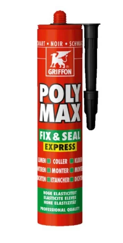 Colle De Montage Et Mastic D Etancheite POLY MAX FIX & SEAL EXPRESS Noir - Cartouche De 425g