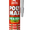 Colle De Montage Et Mastic D Etancheite POLY MAX FIX & SEAL EXPRESS Gris Transparent - Cartouche De 300g