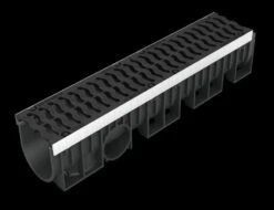 Caniveau Avec 2 Grilles Fonte - Long. 1m X Larg. 150mm - Classe C250