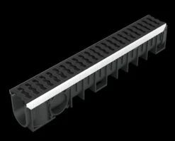 Caniveau Avec Grille Et Corniere Acier Galvanise - Long. 1m X Larg. 130mm - Classe C250